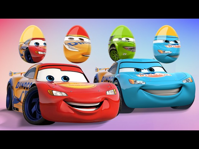 CORRECTLY GUESS THE COLOR EGG LIGHTNING MCQUEEN MONSTER HIBRID FUSION CRUZ RAMIREZ DINOCO MCQUEEN🔥