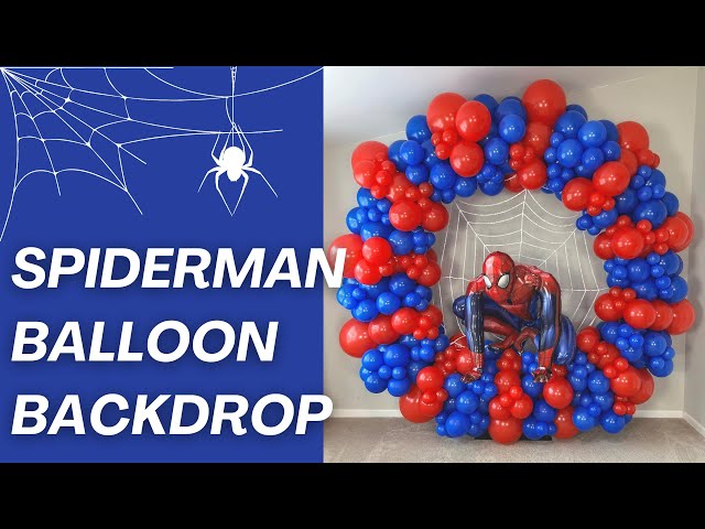 Spider-Man Themed Balloon Backdrop For Birthday Parties