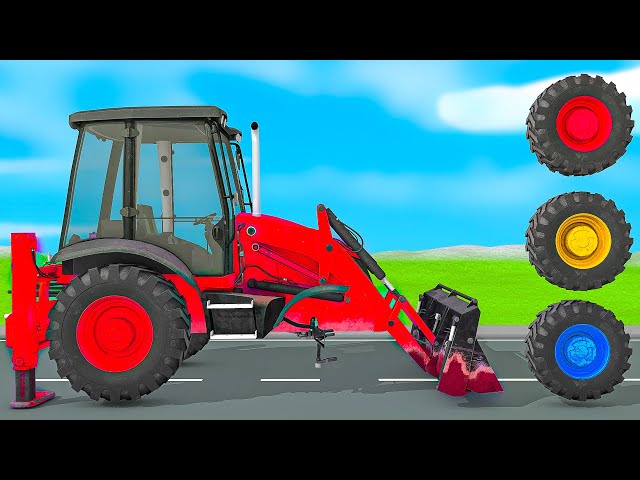 TRANSPORTING Mini & BIG Epic TRACTORs & CORN vs DEEP MUD - WORK with Colored LOADER! FS22 - 187