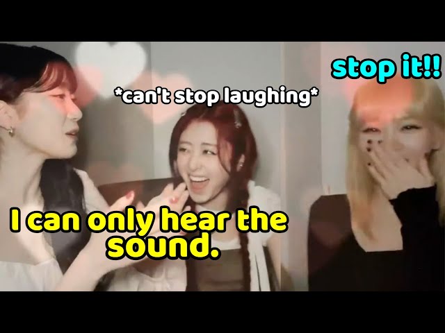 Yunjin can't stop laughing because of what Kazuha said about Chaewon."