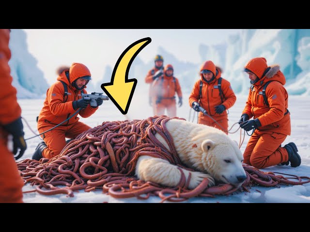 A Polar Bear Suffocating Under Thousands of Snakes Saved by Brave Rescuers #animals #arcticwildlife