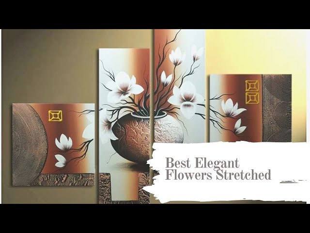 Best Elegant Flowers Stretched | Wieco Art | Framed Hand-Painted Modern Canvas Wall Art | 2021