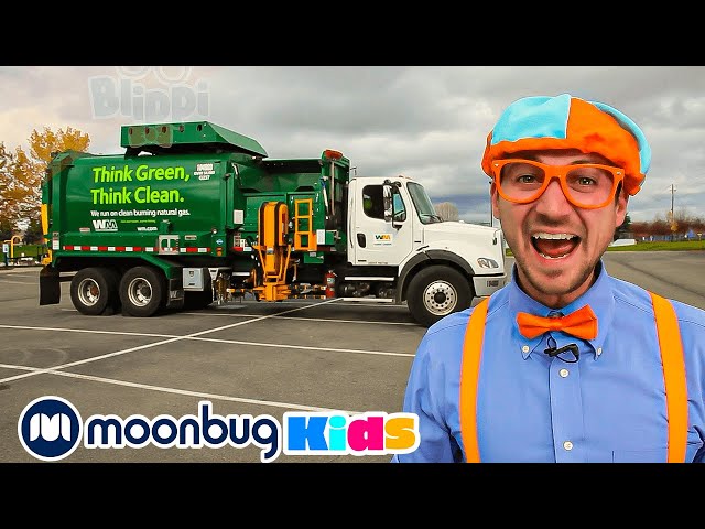 Blippi Recycles with Garbage Trucks | Blippi | Kids Songs | Moonbug Kids