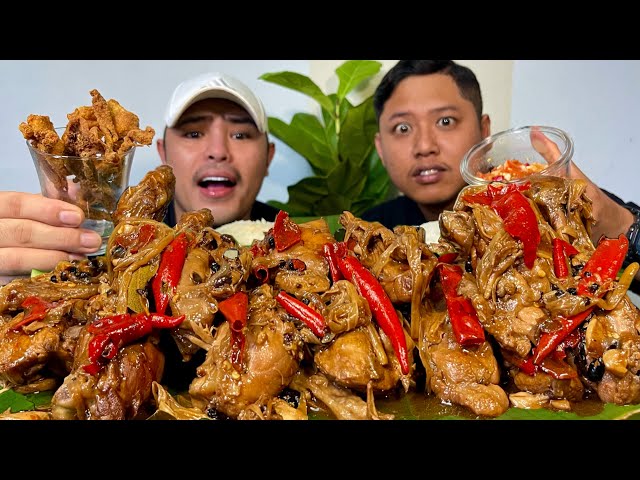 SPICY CHICKEN ADOBO | CRISPY FRIED CHICKEN SKIN | MUKBANG PHILIPINES @eatsogi