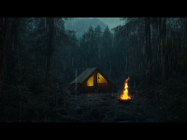 Camping Under the Rain: Gentle Rainfall, Soothing Nature Sounds, and a Peaceful Forest Atmosphere