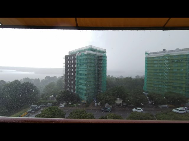 Massive Downpour balcony view VR180 Spatial Audio