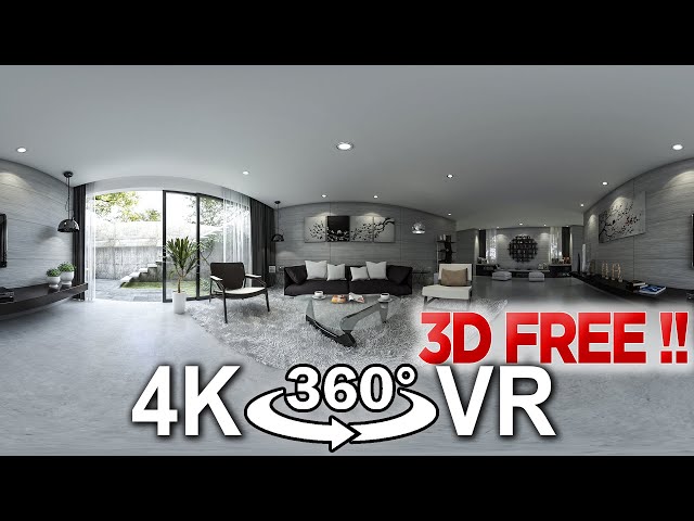 4K Interior 360 VR 3D Panorama Rendering _ Concrete Living Room