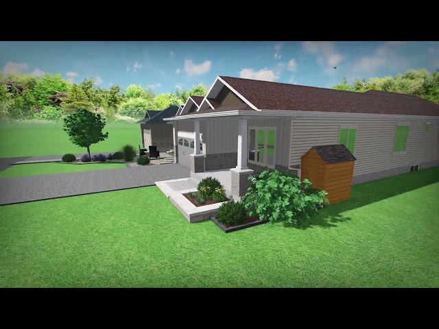 Equinelle, Kemptville, ON Residence Front and Rear Yard 3D Landscape Design