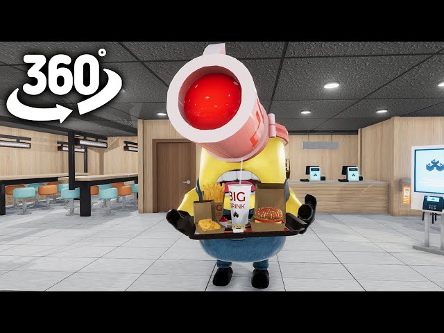 Mega Minions Mel in Burger Restaurant! | 360° VR