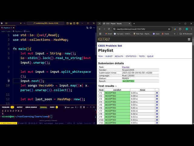 Day 21 of coding in rust | CSES Playlist | Rust Coding Challenge