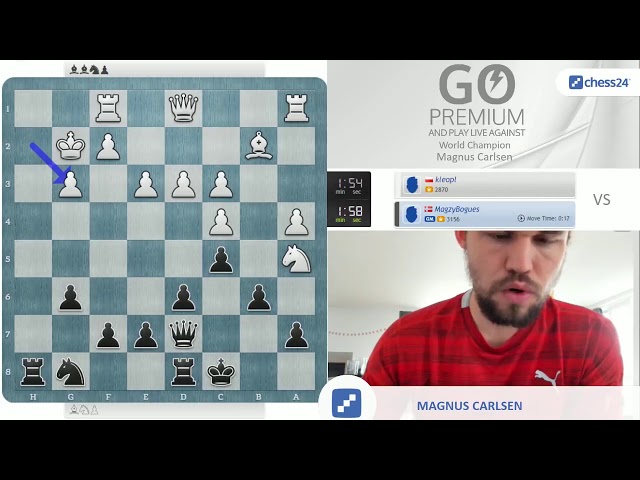 "Sorry dude, I'm not that slow, nor that weak!" | Magnus Carlsen vs. chess24 user kleopl