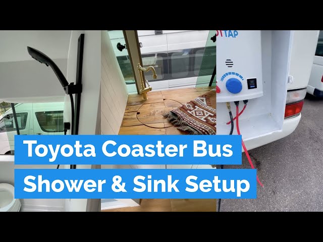 Toyota Coaster Bus Build -  Joolca hot water to internal Shower & Sink