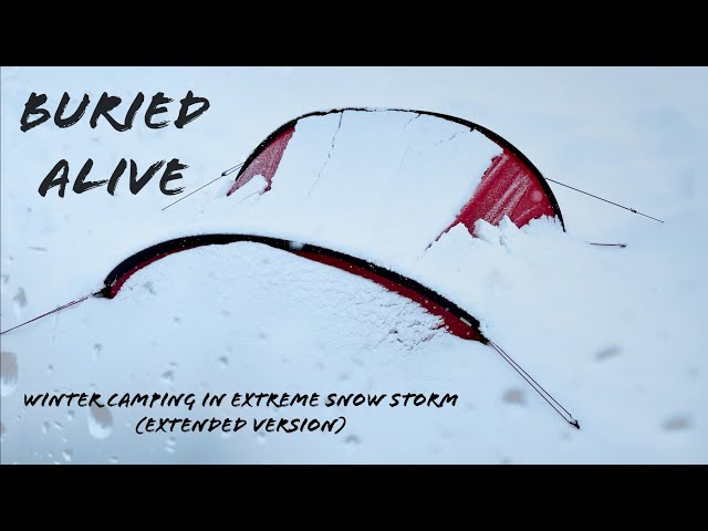 WINTER CAMPING IN A SNOW STORM, Buried Alive -  Extreme Heavy Snowfall Tent Camp Survival - Extended