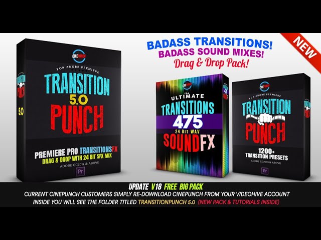 How to use Drag and Drop Transitions inside Premiere Pro with TRANSITIONPUNCH 5.0 from CINEPUNCH