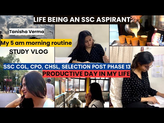 Study Vlog for SSC CGL,CPO,CHSL,Selection Post for 2024 & 2025 |A Productive Day |Waking Up At 5 AM