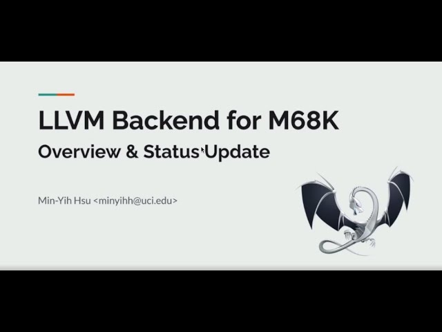 LLVM Backend for m68k - by Min-Yih Hsu