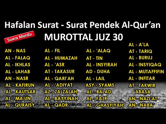 Murottal Juz 30 (Juz Amma) Full | surat an nas sampai an naba