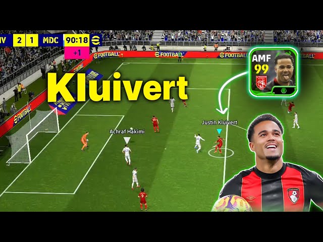 Justin Kluivert 99 Booster POTW Best AMF Skills Gameplay Review in efootball Pes 2025 Mobile