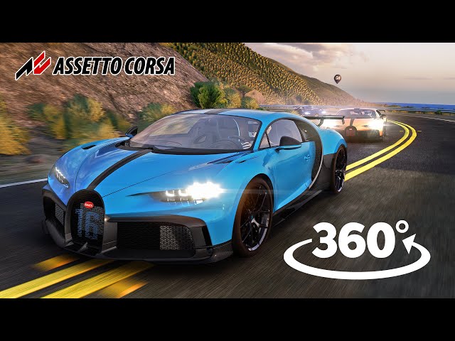 360° Bugatti Chiron Pur Sport at Pacific Coast Highway VR Experience #assettocorsa #360video #acmods