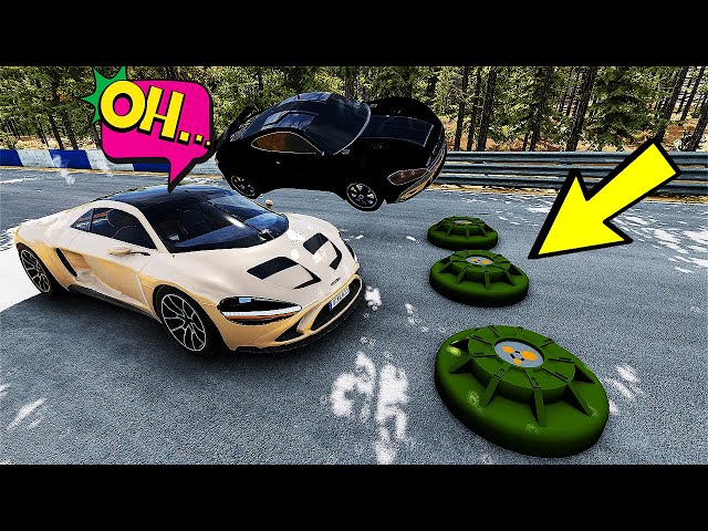 Cars Vs Explosive Anti Tank Mine / BeamNG Drive