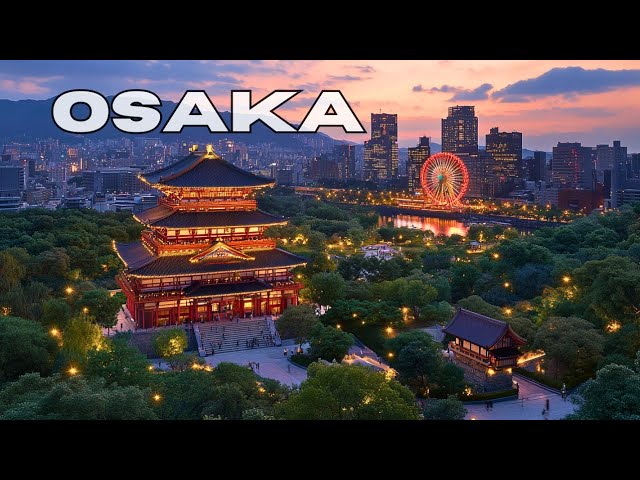 Osaka Castle and HEP FIVE The Red Ferris wheel Umeda Osaka Japan 4K HDR 60FPS Walking Tour