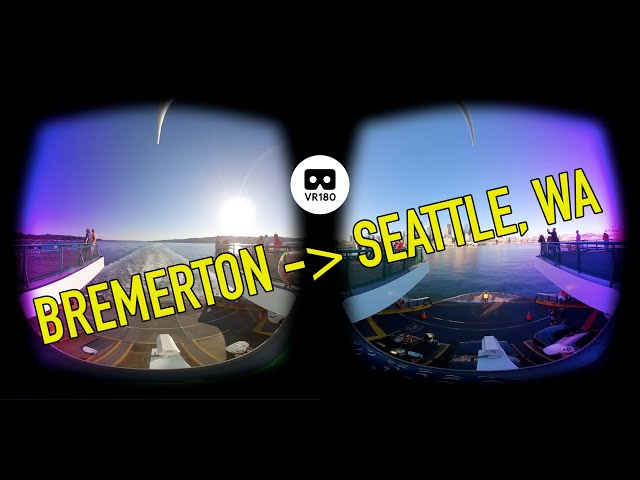 VR180 Ferry Sailing from Bremerton to Seattle, 4x speed