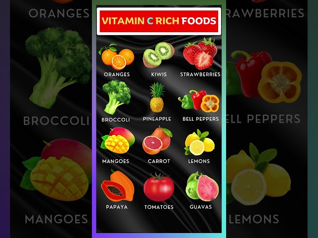 Top 12 Vitamin C Rich Foods for Glowing Skin & Immune Health 🍊💪 #shorts #VitaminC