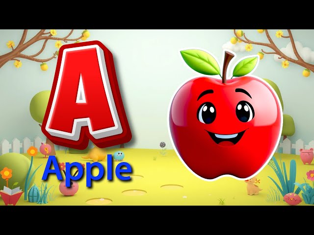 A is for Apple A B C Song Learn ABC with Music Colorful 3D Animation Fun Alphabet Song for Kids F19