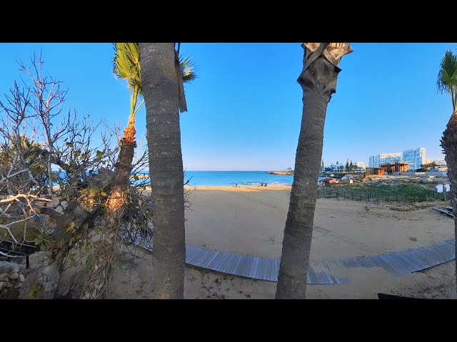 Fig Tree Bay Beach 360 Video New Years Day 1 Jan 2025 By www.Virtual-Cyprus.com