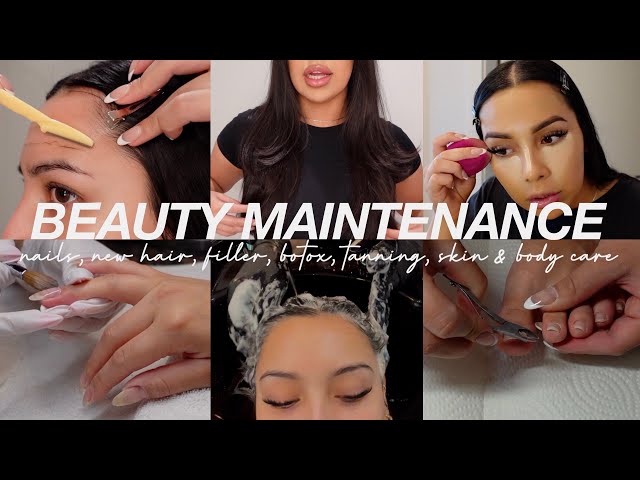 MONTHLY BEAUTY MAINTENANCE ROUTINE nails, botox, lip filler, hair, tanning *self care appointments*