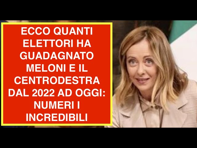 ECCO QUANTI ELETTORI HA GUADAGNATO MELONI E IL CENTRODESTRA DAL 2022 AD OGGI: NUMERI I INCREDIBILI