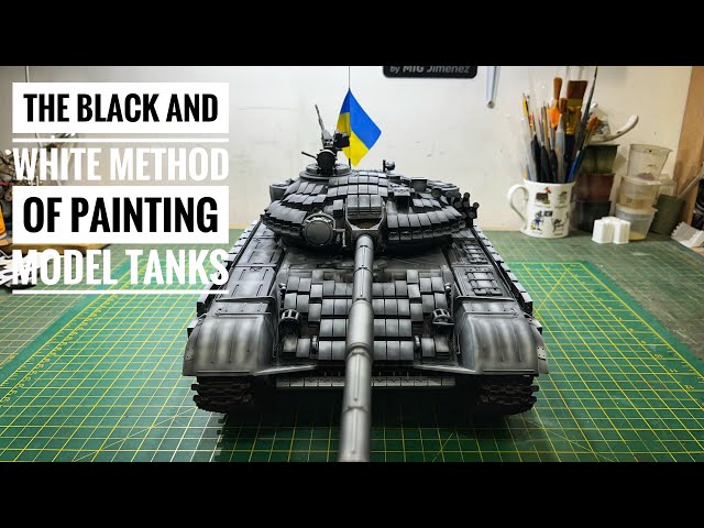 NEW RC Tank Heng Long T-72 ERA Modified to Ukrainian T-72AV Pt 7 pre shading, black & white #howto