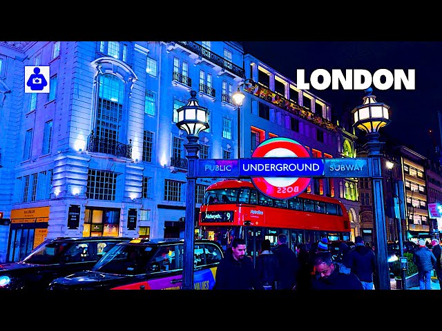 London Walk 🇬🇧 Nightlife, West End, Piccadilly Circus, SOHO | Central London Night Walking Tour HDR