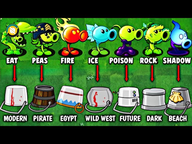 Pvz 2 Every Plants Max Level Power Up Vs 150 Buckethead Zombie !! Plants Vs Zombies 2