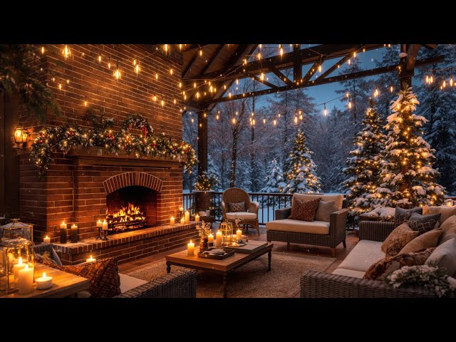 Relaxing Christmas Music ❄️ Cozy Snowfall Ambience with Piano & Fireplace Sounds 🎅