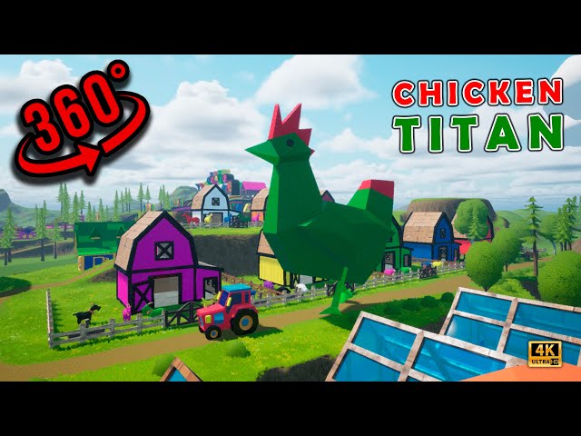 360 VR🐔 Chicken Drinks GREEN Milk to become Titan! | Children Song  #kidssong #360video 🐣🐤🐥