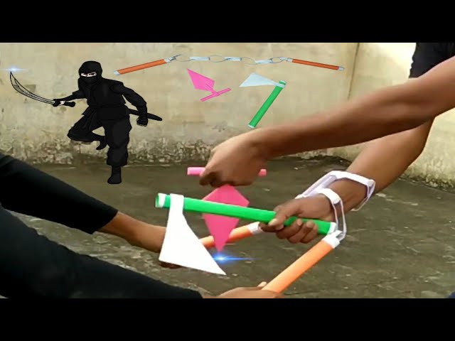 Paper weapons | origami weapons | Ninja army weapons | origami nunchucks | origami axe|origami kunai