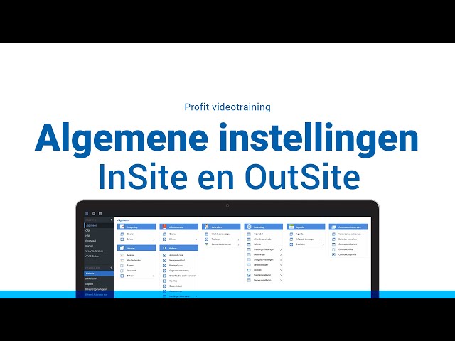 Algemene instellingen in InSite en OutSite