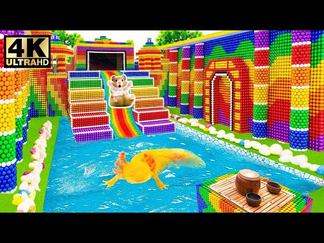 Build Triple Infinity Waterfalls In Playground Have Giant Ball Pool, Climbing Wall & Rainbow Slide