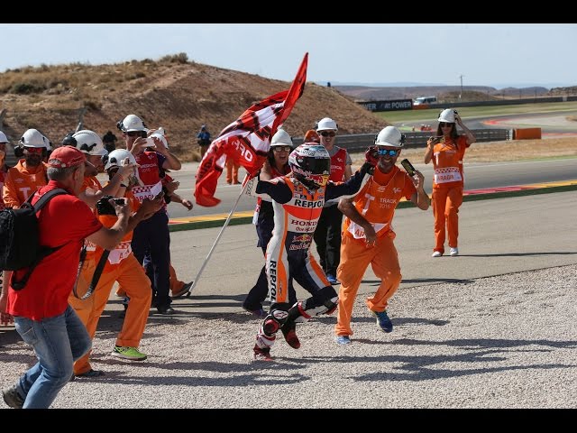 360 video: Marquez celebrates victory with his fan club