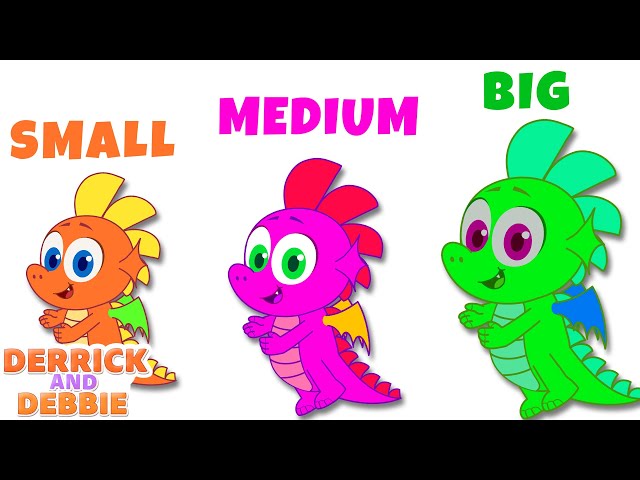 Learn Sizes With Cute Dragons | Fun Learning Videos For Kids By Derrick And Debbie