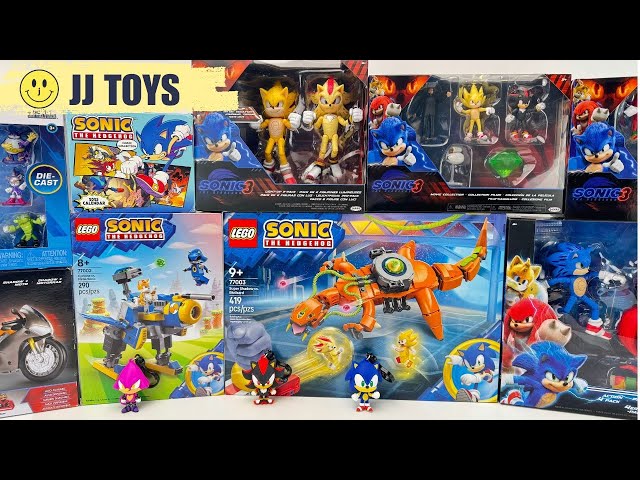 New Sonic The Hedgehog 3 Movie Toys Review | Light Up Super Sonic Super Shadow