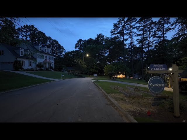 Walking American Neighborhoods at Nightfall | Nature Sounds for Sleep and Study