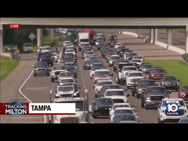 Tampa area residents being told to evacuate due to life threatening impact of Hurricane Milton