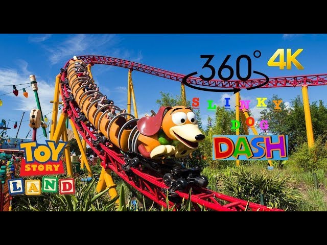 360° 4K Slinky Dog Dash Roller Coaster - Toy Story Land DISNEY WORLD