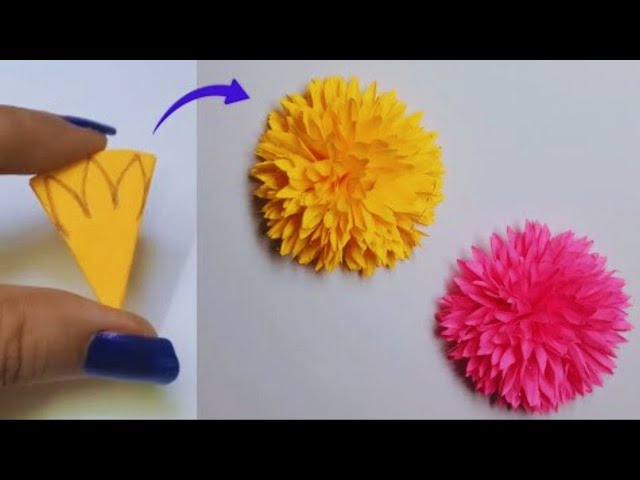 Very Easy Paper Flower Craft | Paper Flower Making Step By Step | DIY Flower Craft