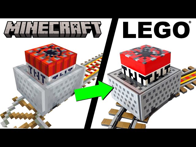 I Built A WORKING LEGO Minecraft TNT Minecart!!