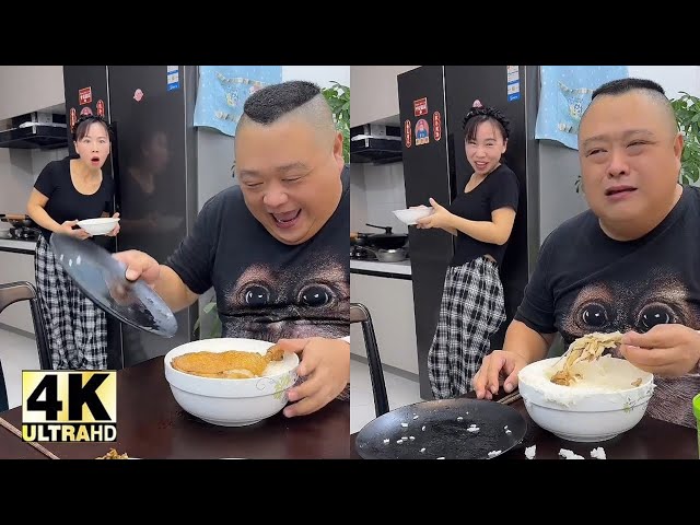 面白い夫婦の大食いショー - 壮大なグルメバトル! 🤣夫の鶏の足を盗む#asmr#美味しい食べ物