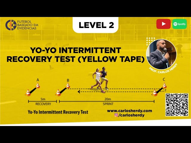 YOYO TESTE - RECOVERY NÍVEL 02 (20m+5m) - Yo Yo intermittent recovery test yellow tape level 2