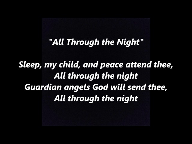 All THROUGH The NIGHT Ar Hyd y Nos words lyrics text Welsh Wales Christmas Lullaby sing along song